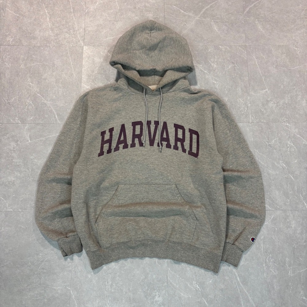 Champion Harvard University Hoodie Mens Medium Gray Collegiate Sweatshirt 2011
